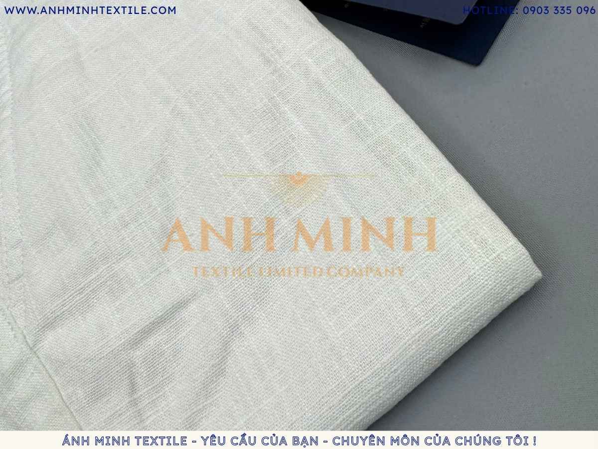 Vải Linen kaki dày dặn, đứng form chắc chắn