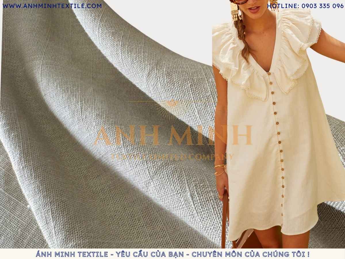 Vải Linen rayon viscose mềm rũ, nữ tính