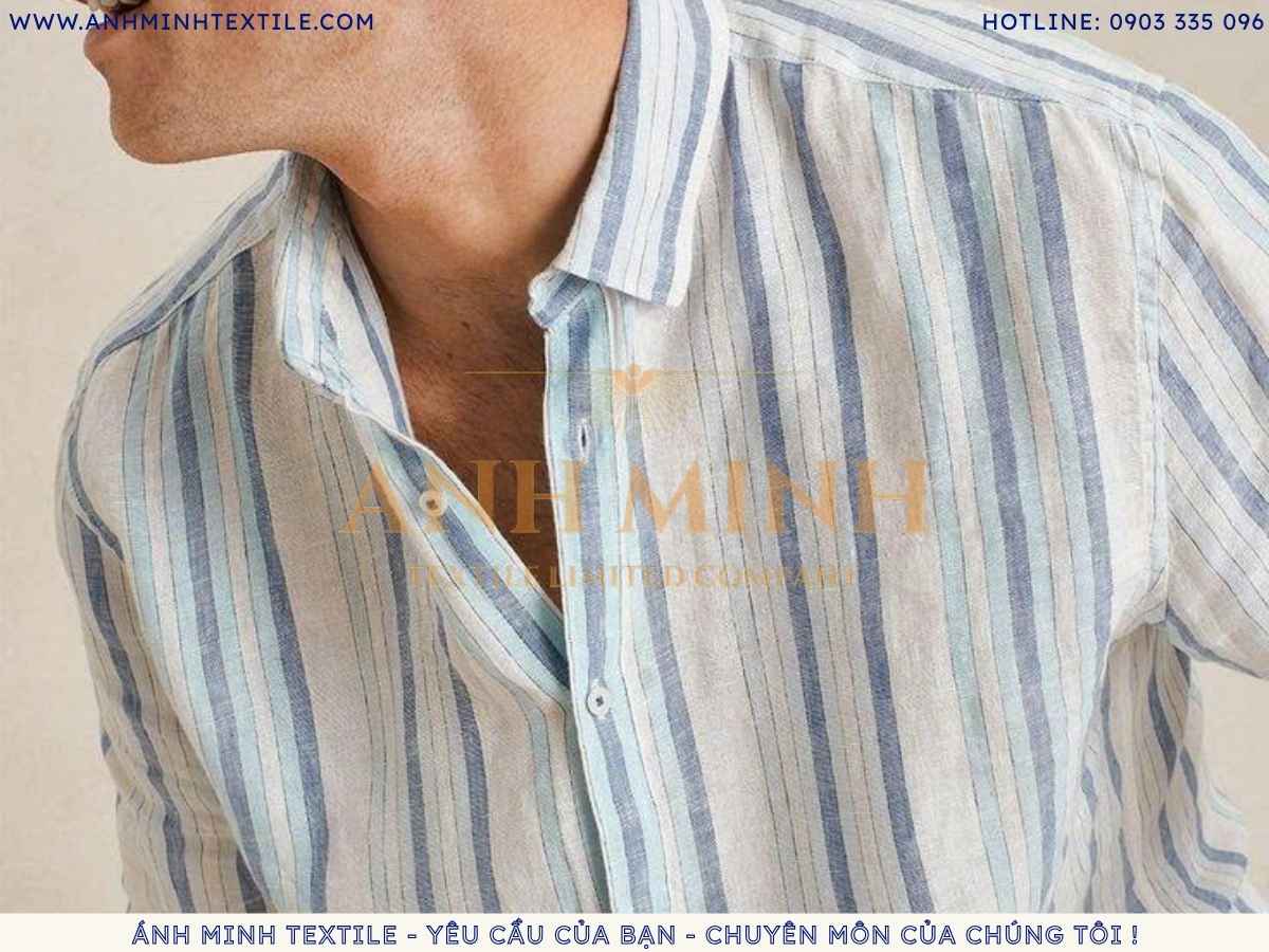 Vải Linen sọc trẻ trung, phong cách thời trang vintage