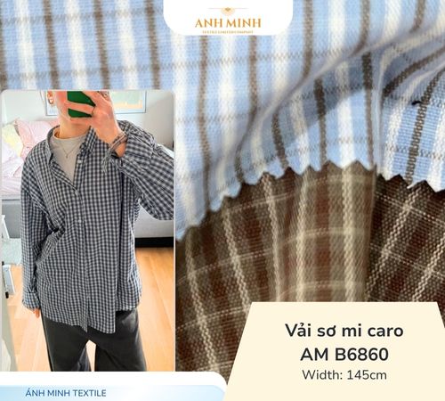 Vải sơ mi caro AM B6860