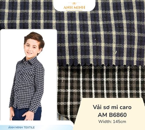 Vải sơ mi caro AM B6860