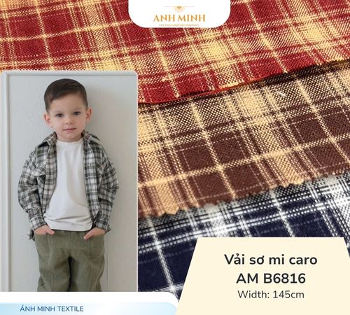 Vải sơ mi caro AM B6816